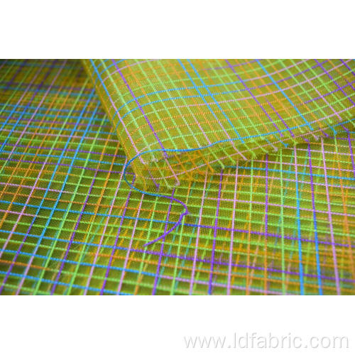 Nylon Polyester Colorful Checks Mesh Fabric